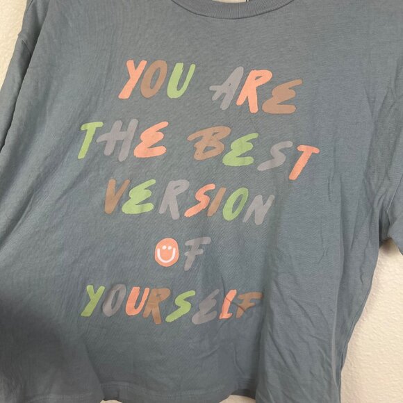 Modish Rebel Graphic Talking Short Sleeve Shirt Blue Women’s Size S - Picture 3 of 6